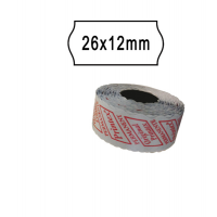 Rotolo da 1000 etichette a onda per Smart 8/2612 - 26 x 12 mm - adesivo removibile - bianco - pack 10 rotoli - Printex - 2612sbr10 - 8034049915201 - DMwebShop