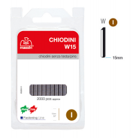 Chiodini W15 per fissatrici - senza testa - 15 mm - acciaio - conf. 2000 pezzi - Romeo Maestri - 1130820 - 8005231465040 - DMwebShop