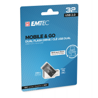 Dual USB 2.0 T260 - micro-USB - 32 Gb - Emtec - ECMMD32GT262B - 3126170173515 - DMwebShop