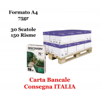 Carta Bianca Discovery 75 - A4 - 75 gr - 500 fogli (bancale da 150 risme) - Discovery - 75A4-bancale150r - 5602024083271 - DMwebShop