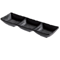 Vassoietto a tre scomparti - 27 x 9 x 3,5 cm - melamina - nero - Leone - T8204 - 8024112001870 - DMwebShop