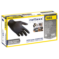 Guanti in nitrile N81 - taglia M - nero - conf. 100 pezzi - Reflexx - N81/M8) - 8032891630082 - DMwebShop