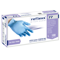 Guanti in nitrile R77100 - taglia L - azzurro - conf. 100 pezzi - Reflexx - R77100/L(9) - 8032891633922 - DMwebShop