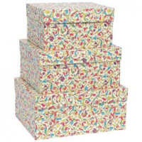 Set scatole regalo grandi - dimensioni assortite - fantasia Florentia - conf. 3 pezzi - Kartos - 12147200 - 8009162333799 - DMwebShop