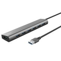 Hub Halyx - 7 porte - USB 3.2 Gen 1 - alluminio - grigio - Trust - 24967 - 8713439249675 - DMwebShop