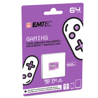 mSD - 64 Gb - UHS-I U3 V30 A1 Gaming - Viola - Emtec EMTSDM64GXCU3G - ECMSDM64GXCU3G - 3126170175908 - DMwebShop