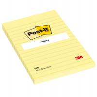 Blocco foglietti - giallo Canary - a righe - 102 x 152 mm - 100 fogli - Post-it - 7100172753 - 3134375014243 - DMwebShop