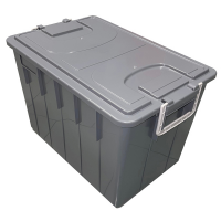 Cassa multiuso - con coperchio e manici - 58 x 38 x 38 cm - 60 lt - PP - grigio scuro-grigio chiaro - Mobilplastic - 143/60-GRI - 8004331143629 - DMwebShop