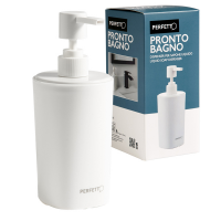 Dispenser sapone liquido Pronto Bagno - Ø 8 cm - 450 ml - PPL - bianco - Perfetto - 12514 - 8052474125149 - DMwebShop