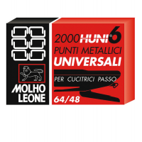 Punti universali - 6/4 - metallo - conf. 2000 pezzi - Molho Leone - 32548 - 8002057320645 - DMwebShop