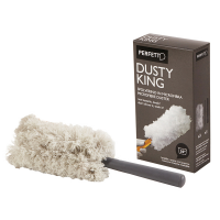 Spolverino Dusty King - microfibra - 3 ricambi inclusi - bianco-nero - Perfetto - 0065E - 8000957006553 - DMwebShop