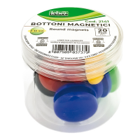 Bottoni magnetici tondi - Ø 30 mm - colori assortiti - barattolo da 20 pezzi - Lebez - 2141 - 8007509037379 - DMwebShop