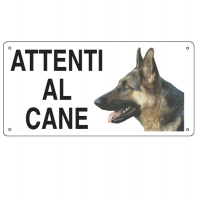 Cartello segnalatore - 25 x 12,5 cm - ATTENTI AL CANE - alluminio - Cartelli Segnalatori - 8505 - 8769218505029 - DMwebShop