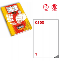 Etichetta in poliestere C503 - 210 x 297 mm - 1 etic. Per foglio - trasparente lucido - conf. 50 fogli A4 - Markin - X220LTGC503 - 8007047031648 - DMwebShop