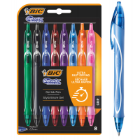 Penna gel scatto Geolocity Quick Dry - punta 0,7 mm - colori assortiti - astuccio 8 pezzi - Bic - 964770 - 3086123537583 - DMwebShop