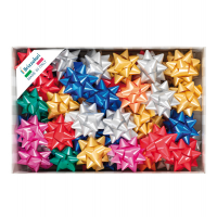 Stelle di nastro liscio 6800 - 19 mm x Ø 9 cm - colori natalizi assortiti - conf. 70 pezzi - Brizzolari - 00066700 - 8004451032001 - DMwebShop