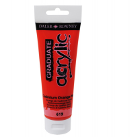 Colore acrilico fine Graduate - 120 ml - arancio cadmio scuro - Daler Rowney - D123120619 - 15011386062645 - DMwebShop