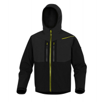 Giacca Softshell Horten - tessuto Softshell-poliestere-elastan - con cappuccio - taglia L - nero-giallo - Deltaplus - HORT2NJGT - 3295249234799 - DMwebShop