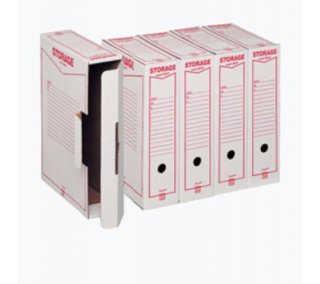 Scatola archivio Storage - A4 - 8,5 x 31,5 x 22,3 cm - bianco e rosso - 1601 - King Mec - 00160100 - 8004389022945 - DMwebShop