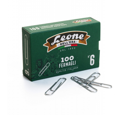 Fermagli zincati - lunghezza 58 mm - n. 6 - conf. 100 pezzi - Leone dell'era - FZ6 - 8007979000606 - DMwebShop