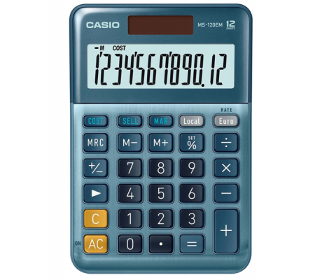 Calcolatrice da tavolo - MS-120EM - 12 cifre - blu - Casio - MS-120EM-W-EP - 4549526609930 - DMwebShop