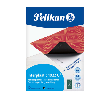 Carta carbone Interplastic 1022G - 21 x 31 cm - nero - conf. 10 fogli - Pelikan - 100401560 - 4012700401021 - DMwebShop