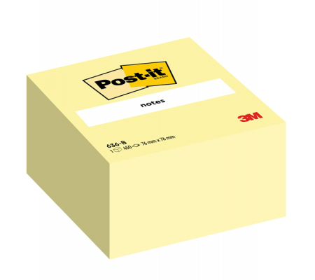 Blocco foglietti Cubo - 636-B - 76 x 76 mm - giallo Canary - 450 fogli - Post-it - 7100172238 - 3134375231626 - DMwebShop