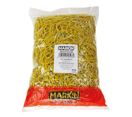 Elastici - gomma gialla - Ø 5 cm - sacco da 1 kg - Markin - Y525G050X15 - 8007047005069 - DMwebShop