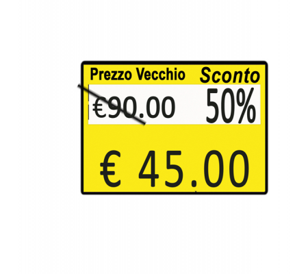 Rotolo da 600 etichette per Z 17 - 'PREZZO VECCHIO - SCONTO' - 26 x 19 mm - adesivo removibile - giallo - pack 10 rotoli - Printex - B10/2619/CRGSTS - 8034049914976 - DMwebShop