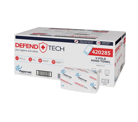 Asciugamani piegati a V Defend Tech - conf. 15 pezzi da 210 - Papernet - 420285 - 08024929009137 - DMwebShop