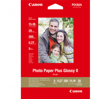 Carta fotografia lucida PP-201 II Plus - 5 x 7'' - 20 Fogli - Canon - 2311B018 - 4960999537276 - DMwebShop