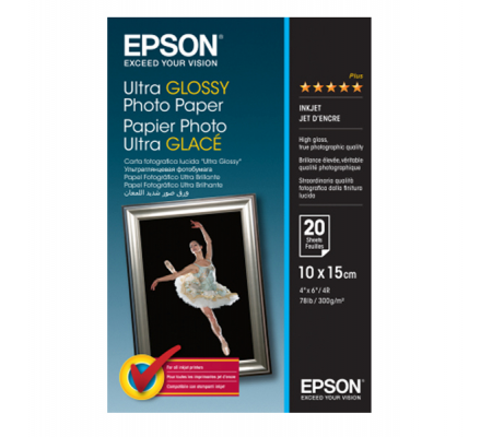 Carta Fotografica Ultra Glossy Photo Paper - 10 x 15 cm - 20 Fogli - Epson - C13S041926 - 010343855274 - DMwebShop