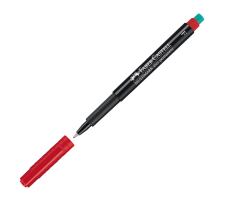 Pennarello Multimark universale permanente con gomma - punta fine 0,6 mm - rosso - Faber Castell - 151321 - 4005401513216 - DMwebShop