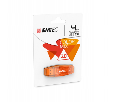 Memoria USB 2.0 - Arancione - 4 Gb - Emtec - ECMMD4GC410 - 3126170110558 - DMwebShop