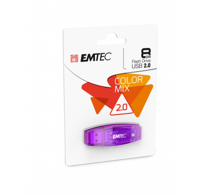 Memoria USB 2.0 - viola - 8 Gb - Emtec - ECMMD8GC410 - 3126170110589 - DMwebShop