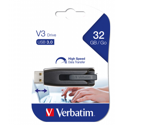 Memoria USB 3.0 - Superspeed Store'N'Go V3 Drive - Nero - 32 Gb - Verbatim - 49173 - 023942491736 - DMwebShop