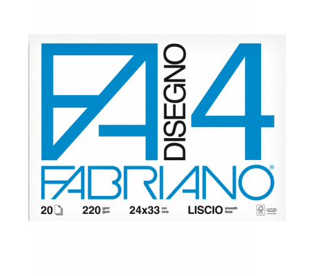 Album F4 - 24 x 33 cm - 220 gr - 20 fogli liscio - fogli fabriano f4 - album fabriano - Fabriano - 05200597 - 8001348161462 - DMwebShop