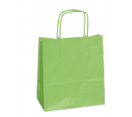 Shopper in carta maniglie cordino - 26 x 11 x 34,5 cm - verde mela - conf. 25 sacchetti - Mainetti Bags - 037429 - 8029307037429 - DMwebShop