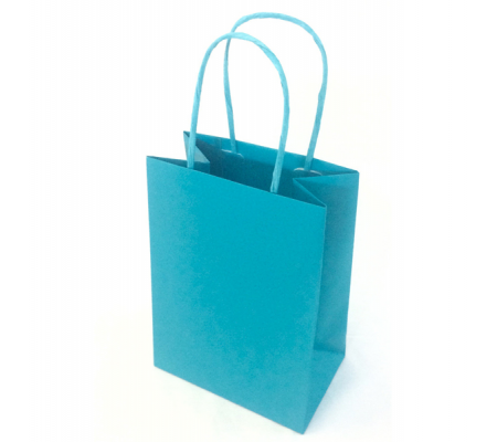 Shopper in carta maniglie cordino - 14 x 9 x 20 cm - turchese - conf. 25 sacchetti - Mainetti Bags - 079788 - 8029307079788 - DMwebShop