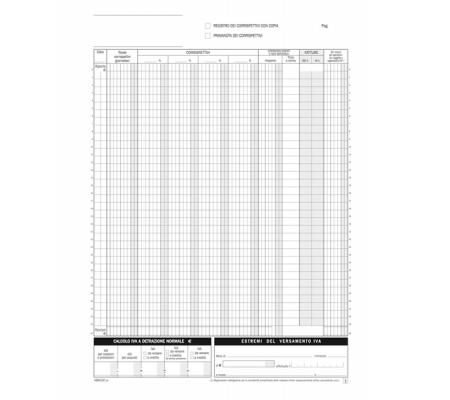 Blocco registro corrispettivi - 12-12 copie autoricalcanti - 29,7 x 21,5 cm - Data Ufficio - DU168512C00 - 8008842952114 - DMwebShop