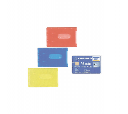 Porta Cards rigido - PVC - 8,5 x 5,4 cm - colori assortiti - conf. 100 pezzi - Favorit - 100500081 - DMwebShop