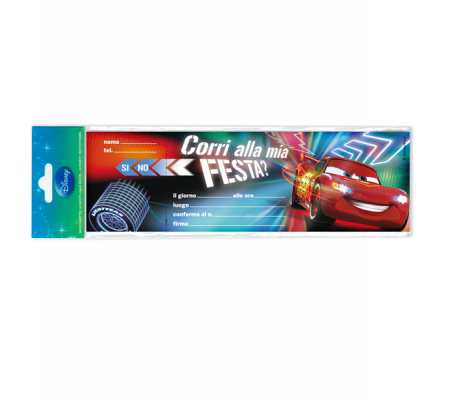 Blocchetto invito alla festa Cars 2 Disney - conf. 10 inviti - Rex Sadoch - WYASSCAR - 8006715295139 - DMwebShop