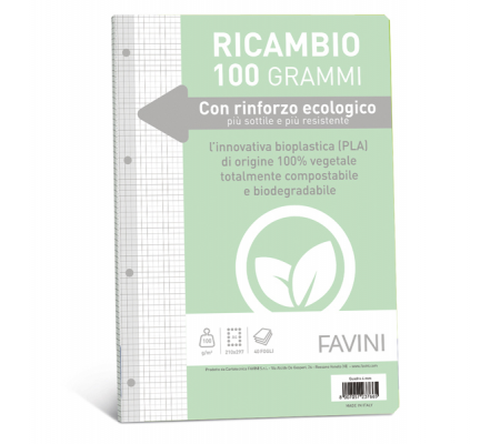 Ricambi con rinforzo ecologico - A4 - 100 gr - 40 fogli - 4 mm - Favini - A474404 - 8007057237658 - DMwebShop