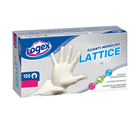 Guanti monouso in lattice - tg. L - scatola 100 pezzi - Logex Professional - B5LX-0702V03 new - 8003350512362 - DMwebShop