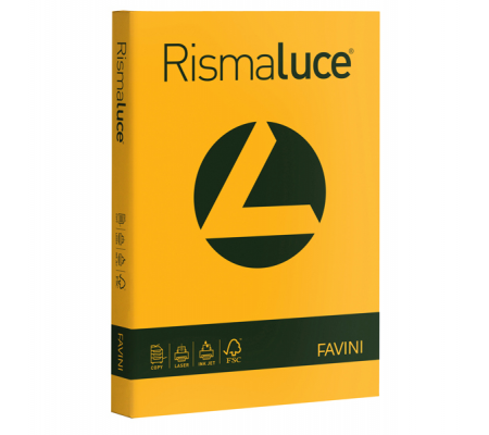 Carta Rismaluce - A4 - 140 gr - giallo oro 52 - conf. 200 fogli - Favini - A65H204 - 8007057614749 - DMwebShop