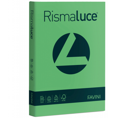 Carta Rismaluce - A4 - 140 gr - verde 60 - conf. 200 fogli - Favini - A65D204 - 8007057614343 - DMwebShop