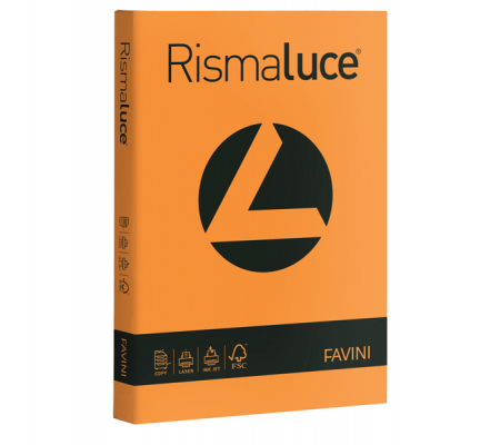 Carta Rismaluce - A4 - 200 gr - arancio 56 - conf. 125 fogli - Favini - A67E104 - 8007057616446 - DMwebShop