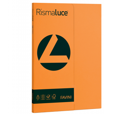 Carta Rismaluce Small - A4 - 90 gr - arancio 56 - conf. 100 fogli - Favini - A69E144 - 8007057615128 - DMwebShop