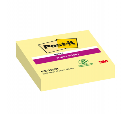 Blocco foglietti Super Sticky - giallo Canary - 47,6 x 47,6mm - 90 fogli - Post-it - 7100290190 - 4064035065751 - DMwebShop