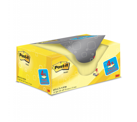 Blocco foglietti - giallo Canary - 38 x 51 mm - 72 gr - conf. 20 blocchi - Post-it - 7100172332 - 4046719906406 - DMwebShop